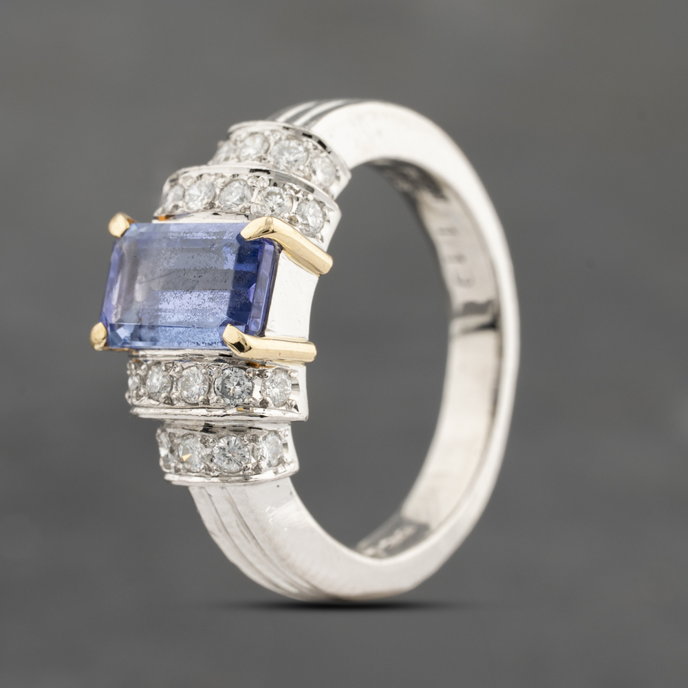 Click to view product details and reviews for Pre Owned Platinum 119ct Tanzanite And 028ct Brilliant Cut Diamond Fancy Dress Ring 43411027.
