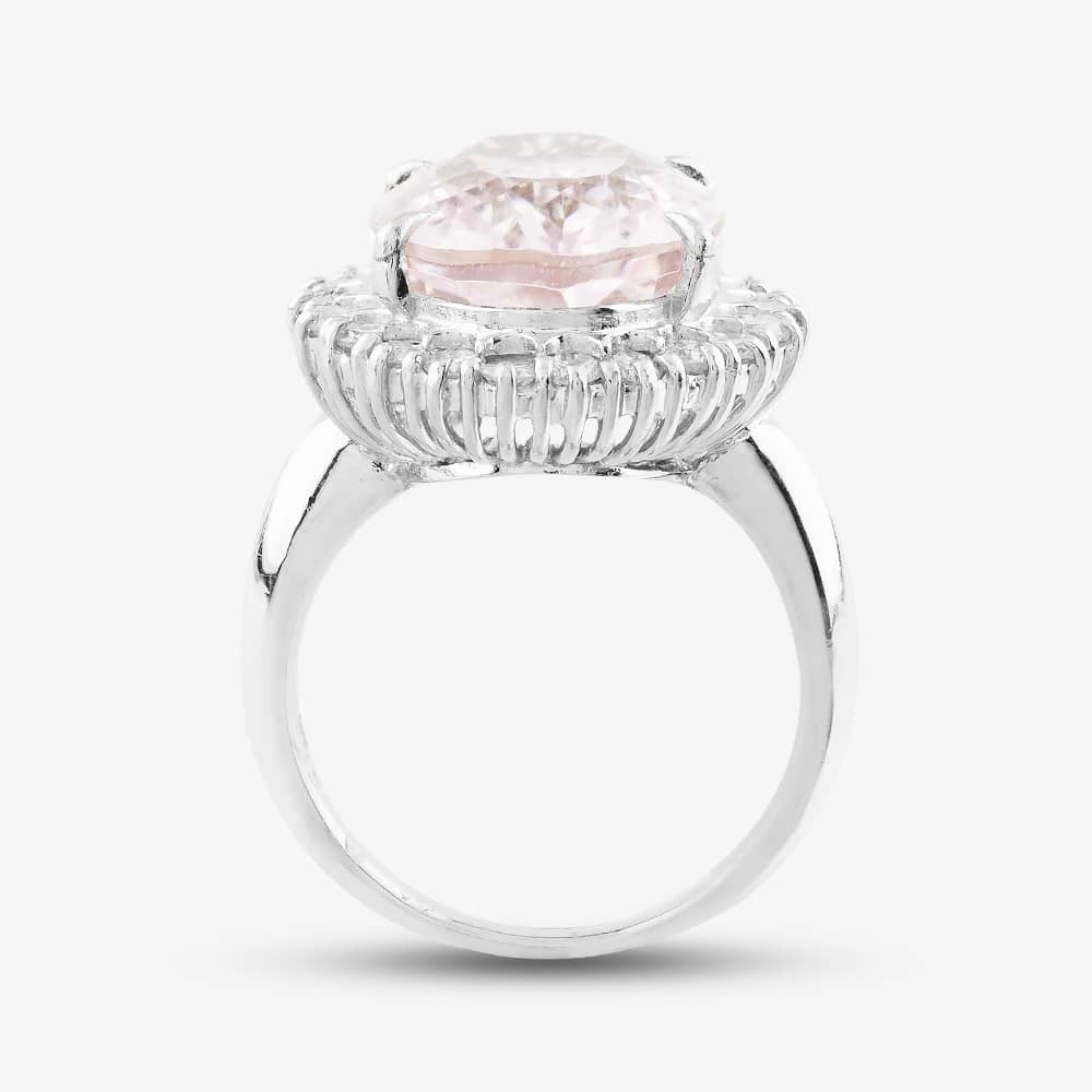 Pre-Owned Platinum 11.57ct Kunzite & 1.02ct Brilliant Cut Diamond Large Oval Cluster Ring 43501002