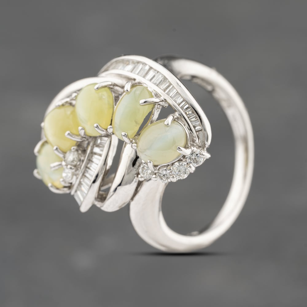 Click to view product details and reviews for Pre Owned Platinum 466ct Chrysoberyl Cats Eye And 064ct Diamond Fancy Cluster Ring 43511006. Click to view product details and reviews for Pre Owned Platinum 466ct Chrysoberyl Cats Eye And 064ct Diamond Fancy Cluster Ring 43511006.