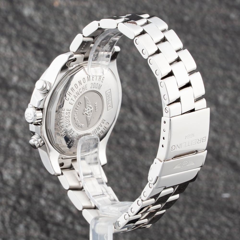 Pre-Owned Breitling Mens Colt Black Dial Silver Bracelet Watch A7338011