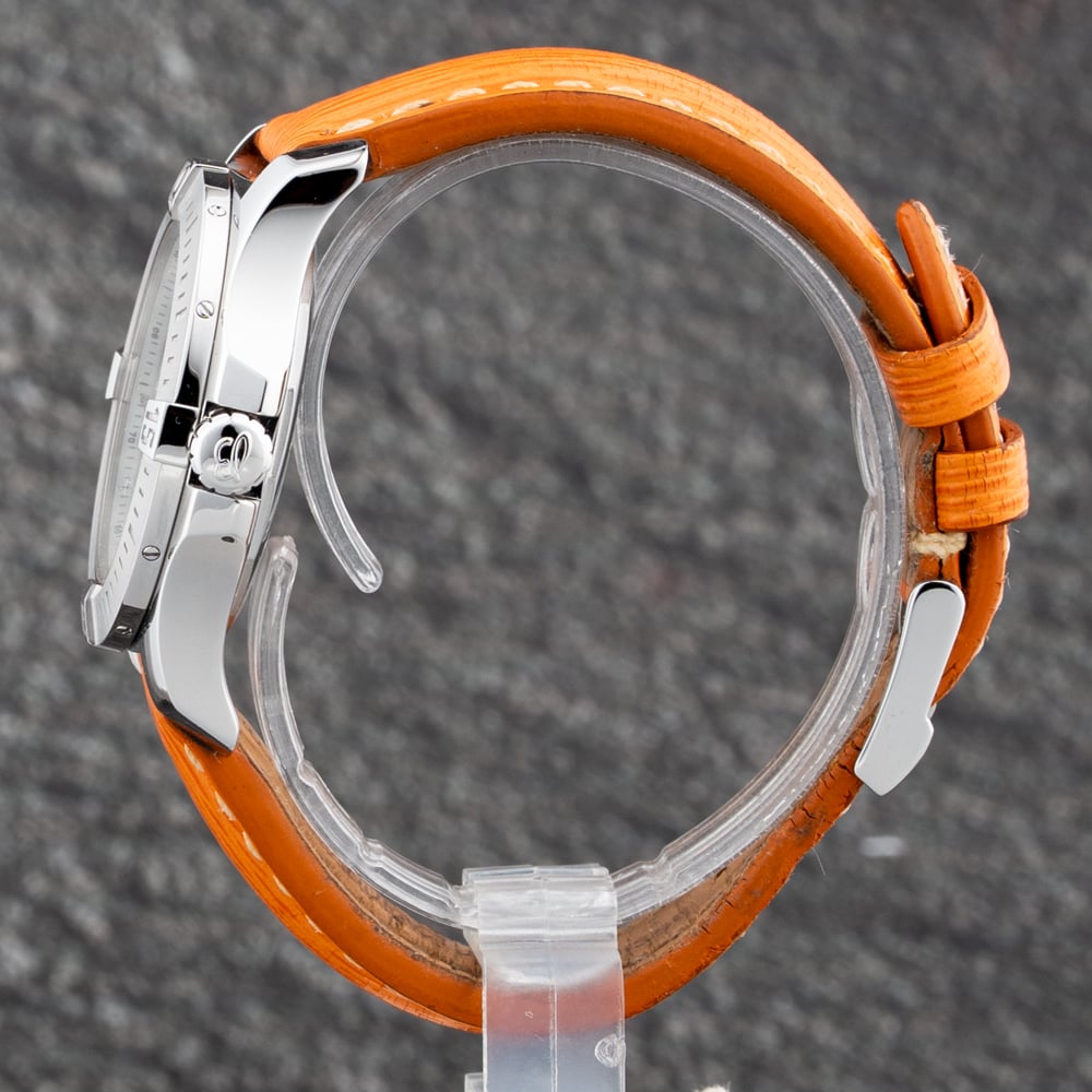 Pre-Owned Breitling Ladies Colt White Dial Orange Leather Strap Watch A74389