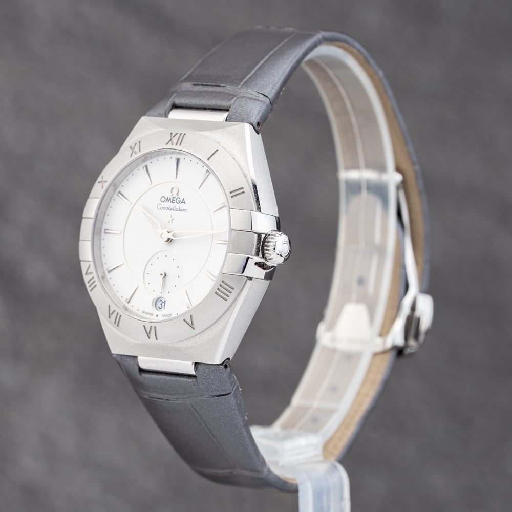 Pre-Owned OMEGA Ladies Constellation Grey Leather Strap Watch 131.13.34.20.02.001