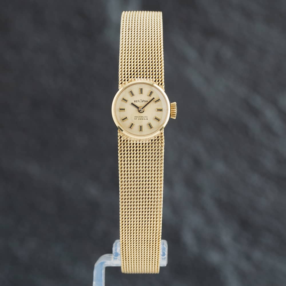 Product photograph of Pre-owned Bergana Incabloc Vintage Hallmarked London 1972 Watch from The Jewel Hut