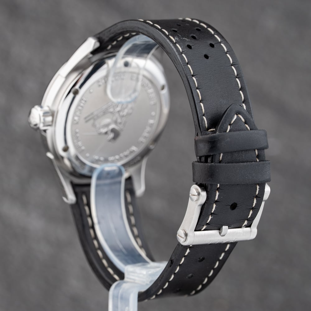 Pre-Owned Ball Mens Fireman Racer D Black Leather Strap Watch NM2088C