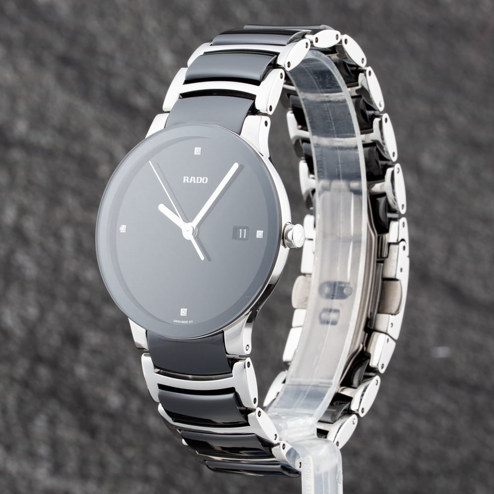 Pre-Owned Rado Mens Centrix Black Bracelet Watch R30934712