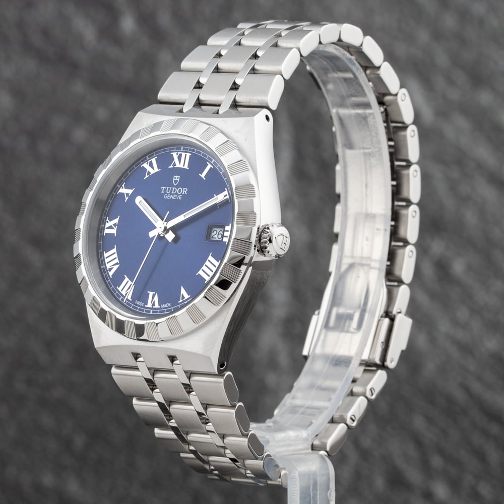 Pre-Owned Tudor Mens Royal Blue Dial Silver Bracelet Watch 28500