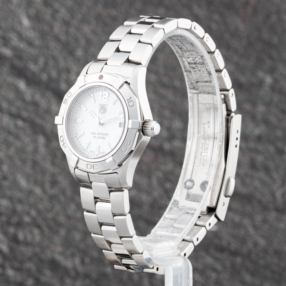 Pre-Owned TAG Heuer Ladies Aquaracer Silver Dial Silver Bracelet Watch WAF1414
