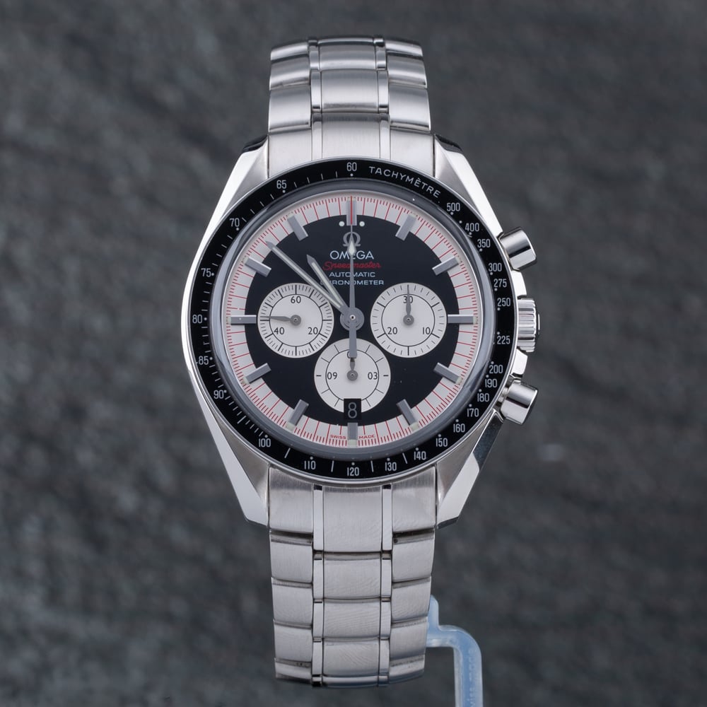 Pre-Owned OMEGA Mens Speedmaster Michael Schumacher Legend Black Dial Bracelet Watch 3507.51.00