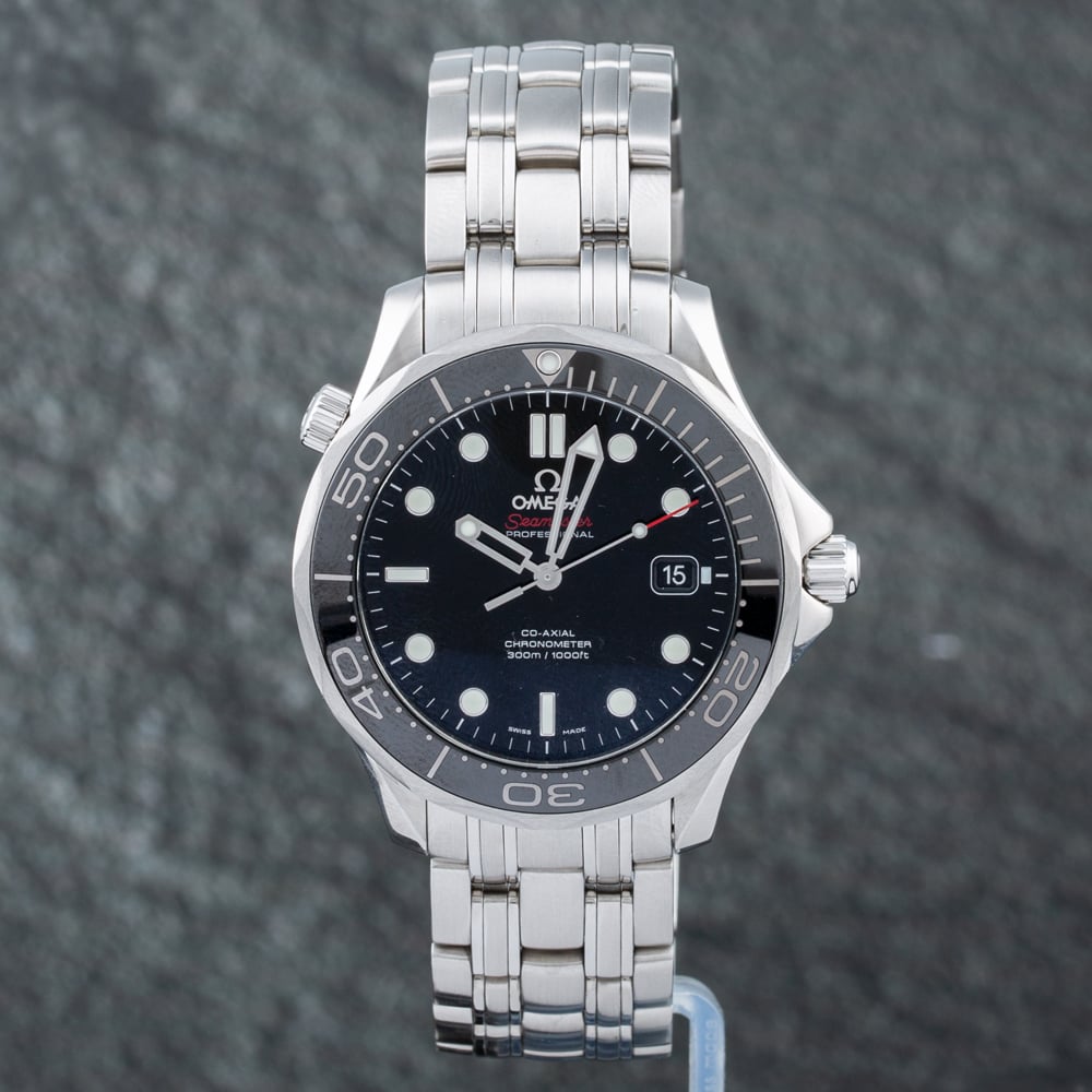 Pre-Owned OMEGA Mens Seamaster Diver Black Dial Bracelet Watch 212.30.41.20.01.003