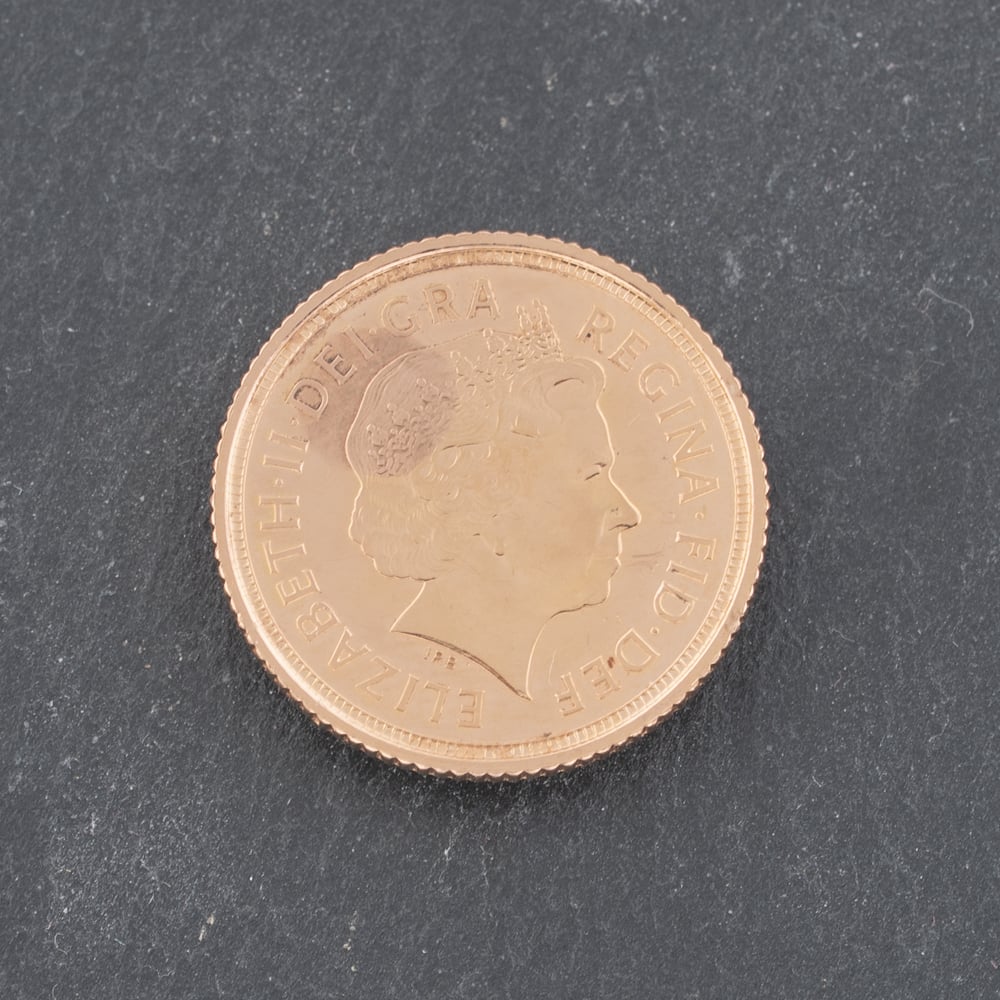 Pre-Owned 22ct Yellow Gold 2006 Queen Elizabeth Half Sovereign Coin 47011214