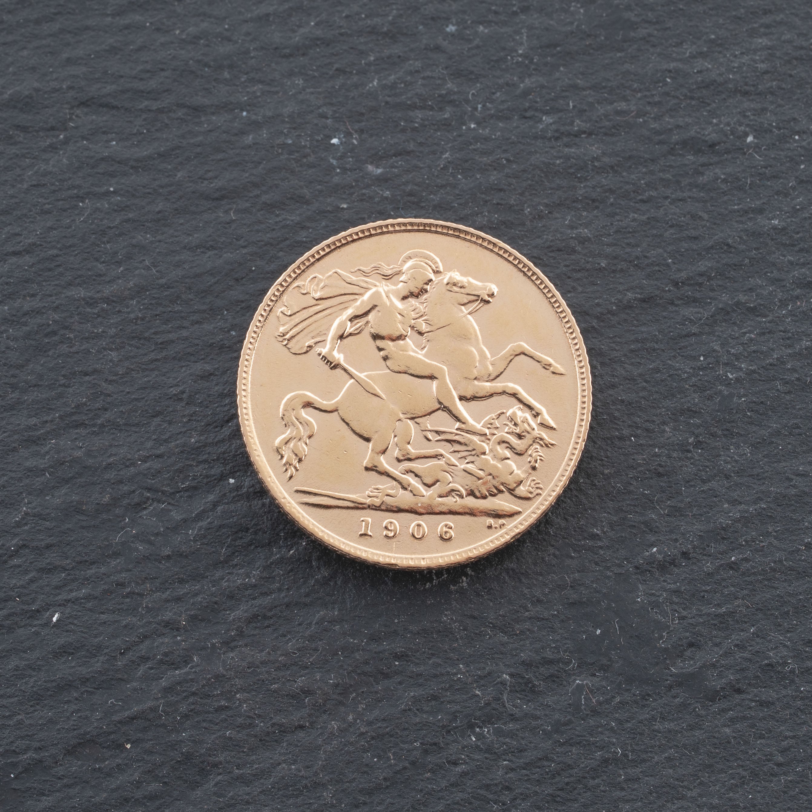 Pre-Owned 22ct Yellow Gold 1906 King Edward Half Sovereign Coin 47011228