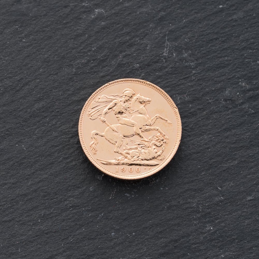 Pre-Owned 22ct Yellow Gold 1900 Queen Victoria Full Sovereign Coin 47021232