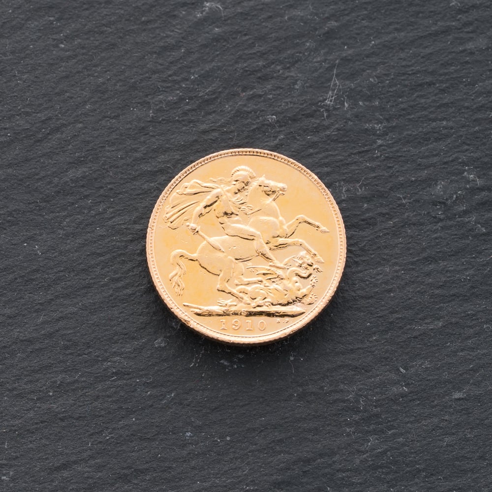 Pre-Owned 22ct Yellow Gold 1910 Edward VII Full Sovereign Coin 47021235