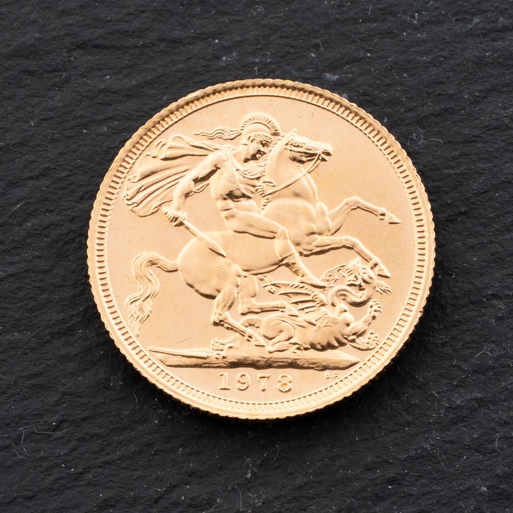 Pre-Owned Yellow Gold Elizabeth II 1978 Full Sovereign Coin 47021304