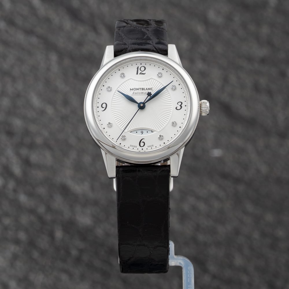 Pre-Owned Montblanc Ladies Boheme White Dial Leather Strap Watch 111055