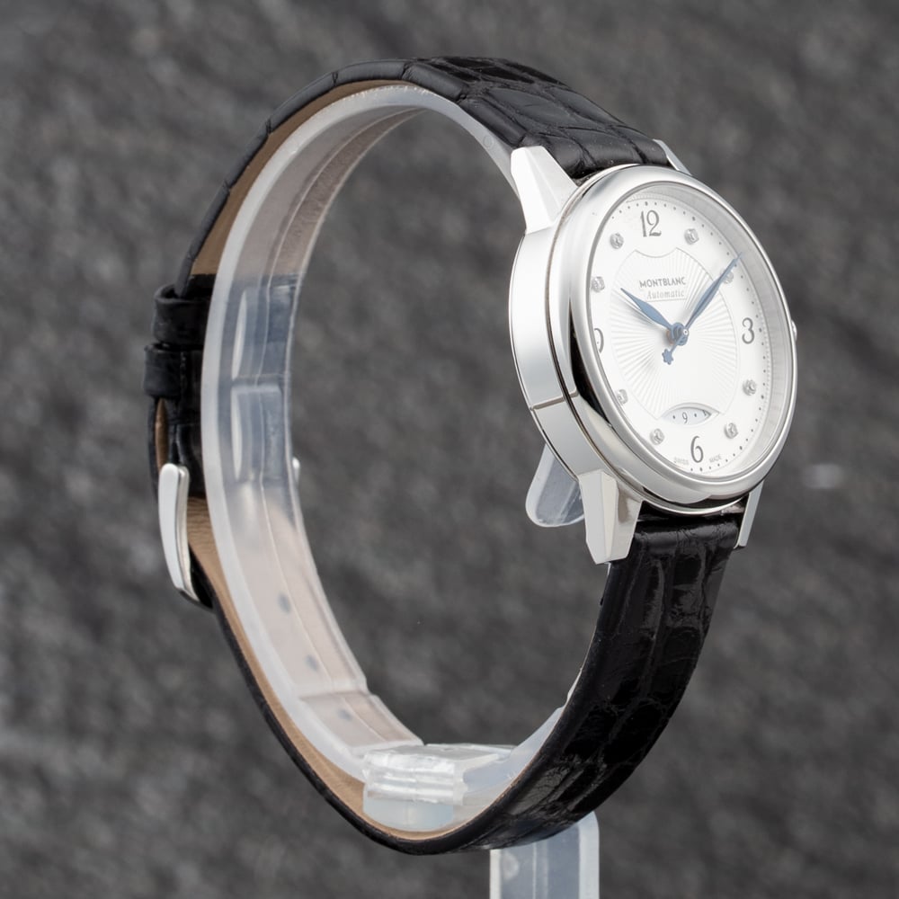 Pre-Owned Montblanc Ladies Boheme White Dial Leather Strap Watch 111055