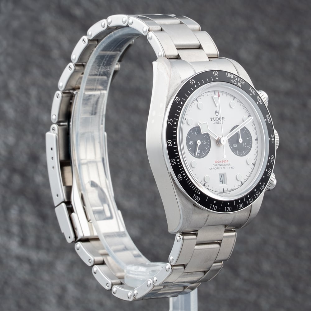 Pre-Owned Tudor Mens Black Bay White Dial Bracelet Watch M79360N-0012