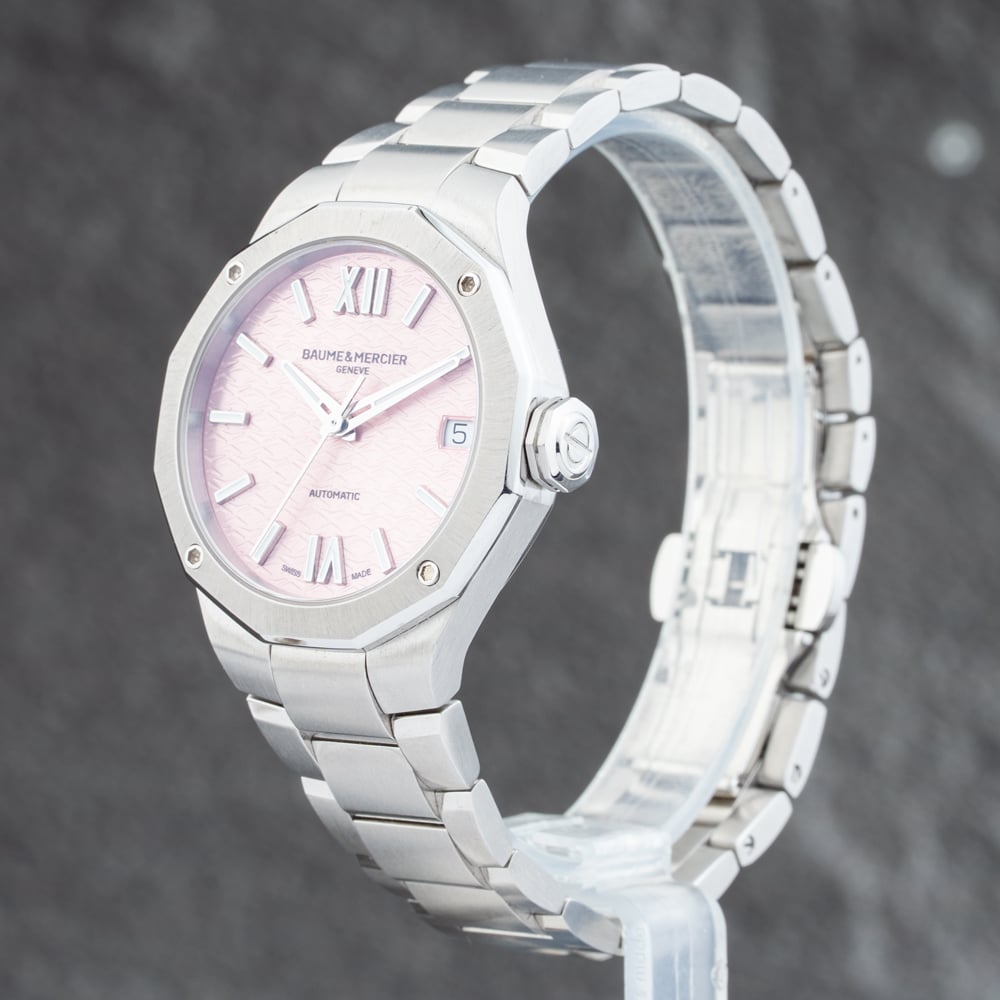 Pre-Owned Baume & Mercier Ladies Riviera Pink Dial Bracelet Watch 10675