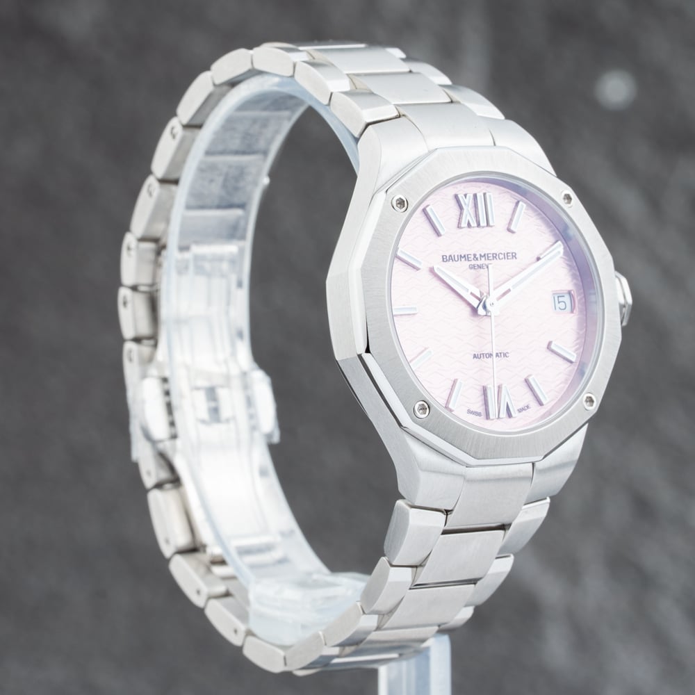 Pre-Owned Baume & Mercier Ladies Riviera Pink Dial Bracelet Watch 10675