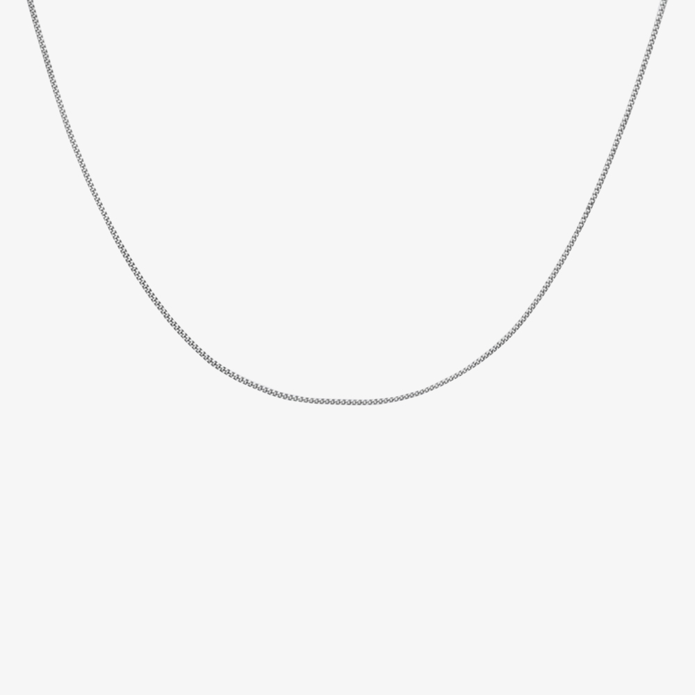 9ct White Gold Diamond-Cut Curb Chain 5.13.0023