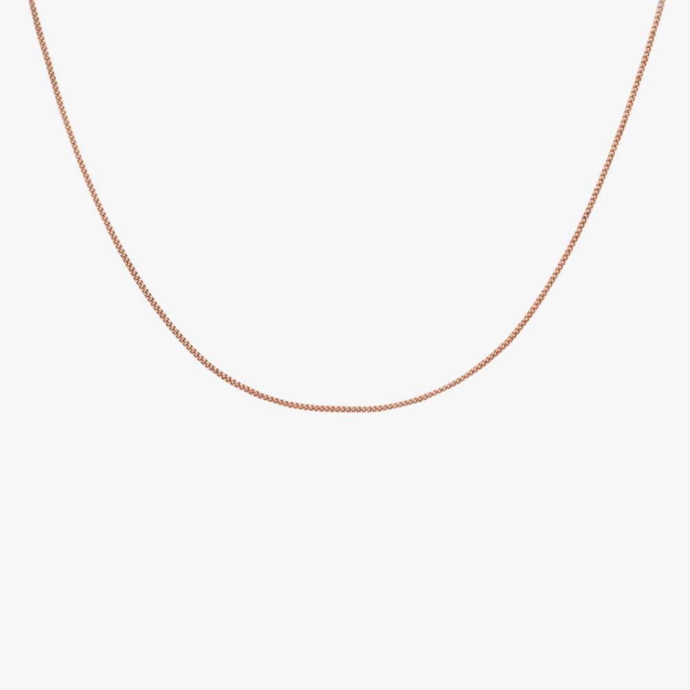 9ct Rose Gold 18 Inch Fine Diamond Cut Curb Chain 5.13.2514