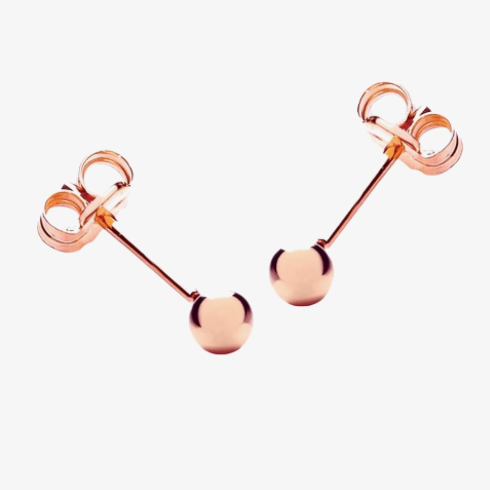 9ct Rose Gold Polished 3mm Ball Stud Earrings 5.55.0573