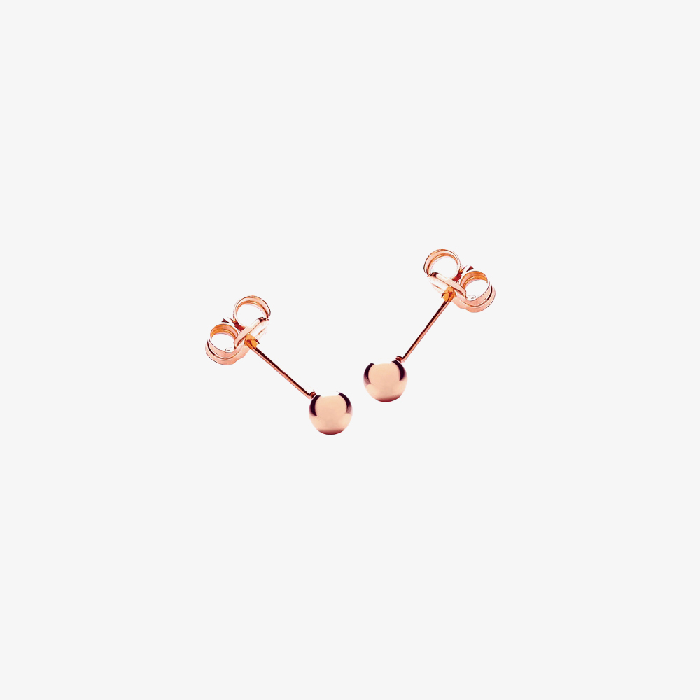 9ct Rose Gold Polished 3mm Ball Stud Earrings 5.55.0573
