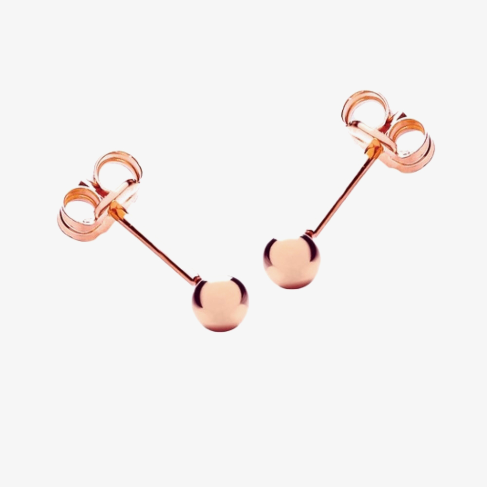 9ct Rose Gold Polished 4mm Ball Stud Earrings 5.55.5833