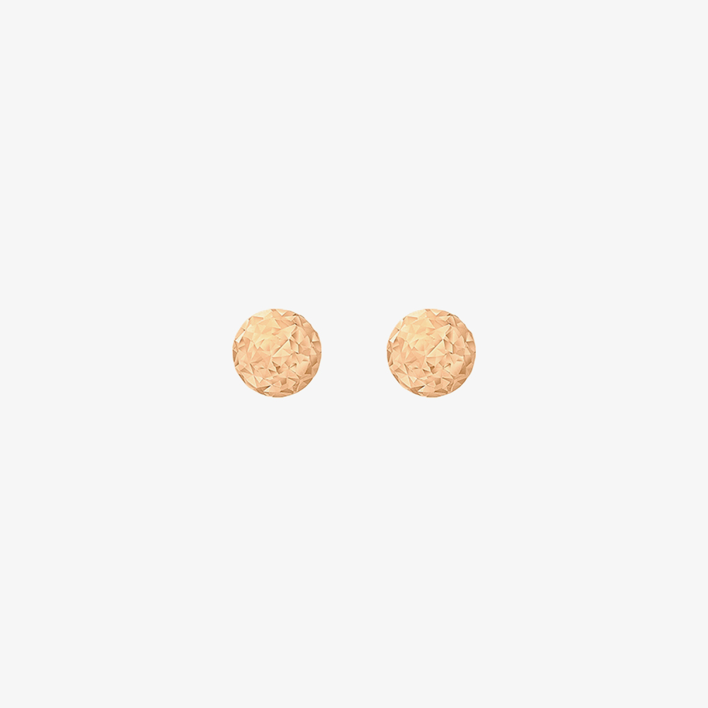 9ct Rose Gold Diamond-Cut 3mm Ball Stud Earrings 5.55.7989