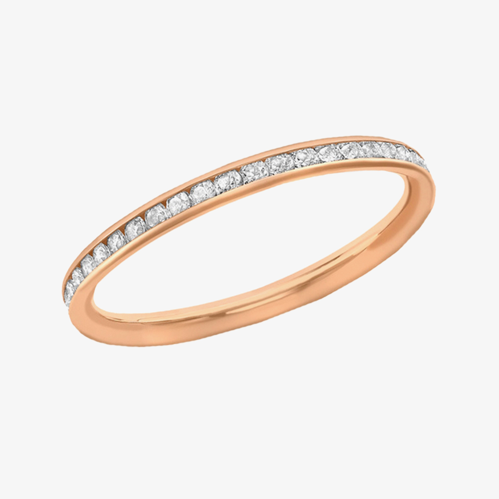9ct Rose Gold 2mm Crystal-Set Eternity Ring 5.84.9079