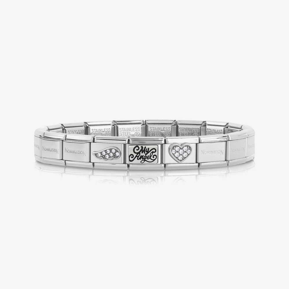 Product photograph of Nomination Classic My Angel And Heart Bracelet 339101 20 from The Jewel Hut