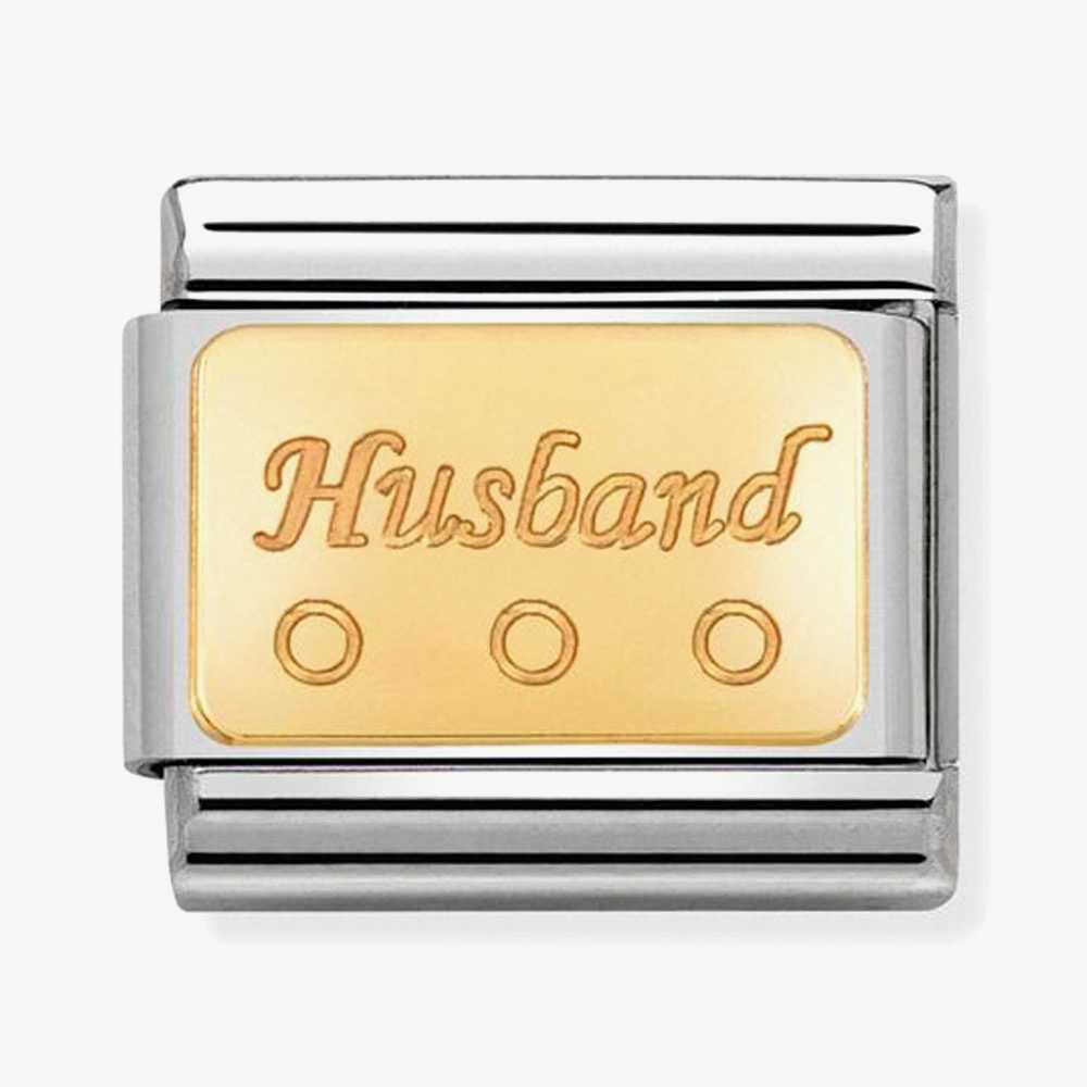 Product photograph of Nomination Classic Gold Husband Charm 030153 16 from The Jewel Hut