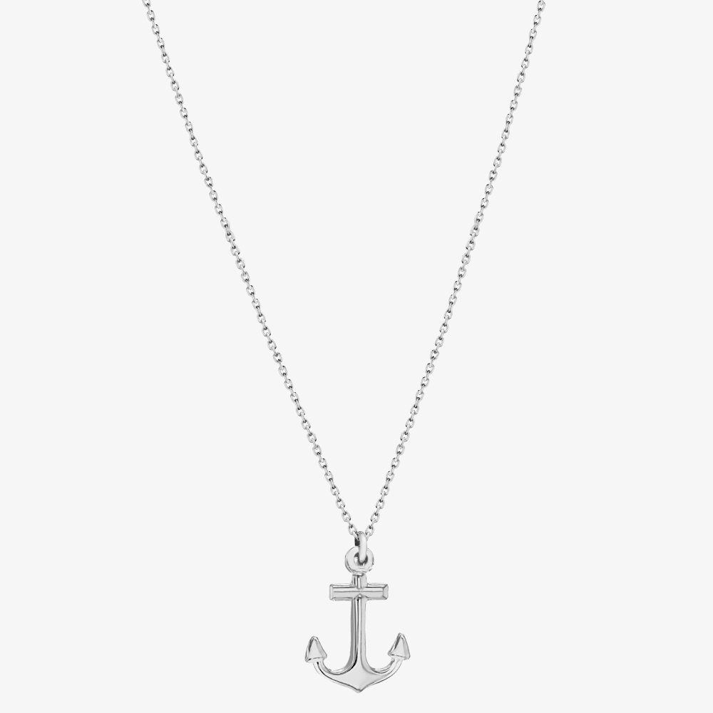 Sterling Silver Anchor Pendant Necklace 8.19.5514