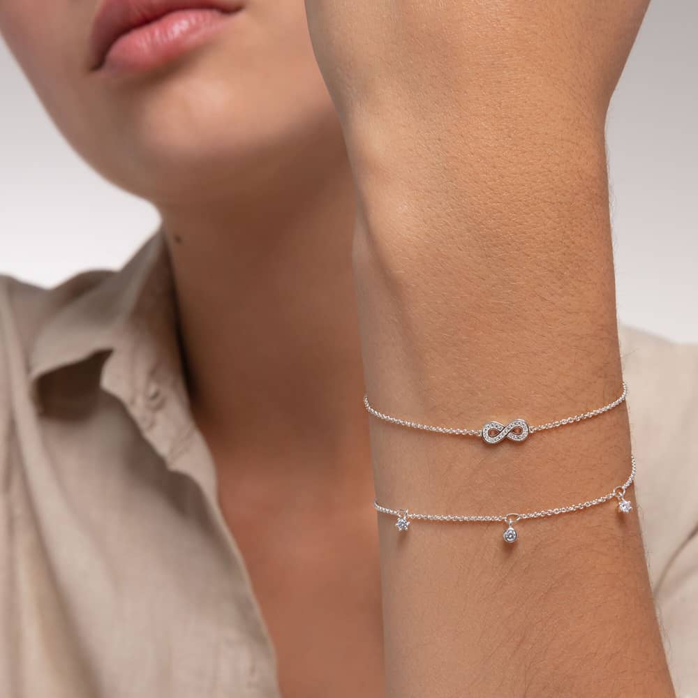 THOMAS SABO Silver Cubic Zirconia Infinity Bracelet A2003-051-14-L19V