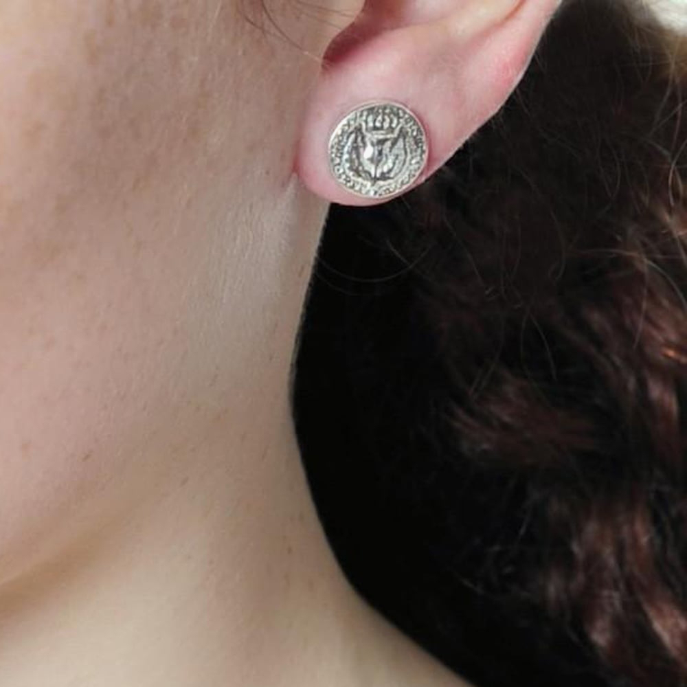 Sterling Silver Coin Stud Earrings BBE01