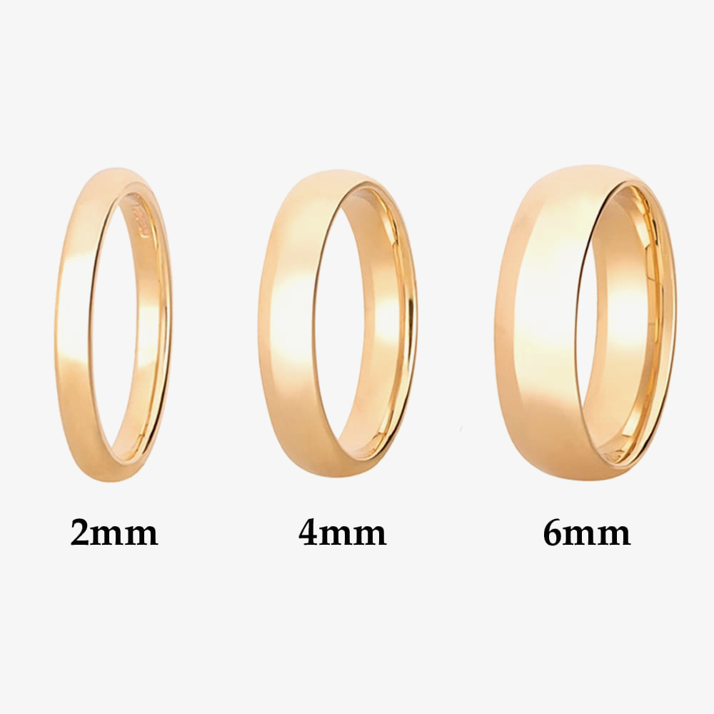 9ct Yellow Gold 4mm Court Wedding Ring BC4.0 9Y