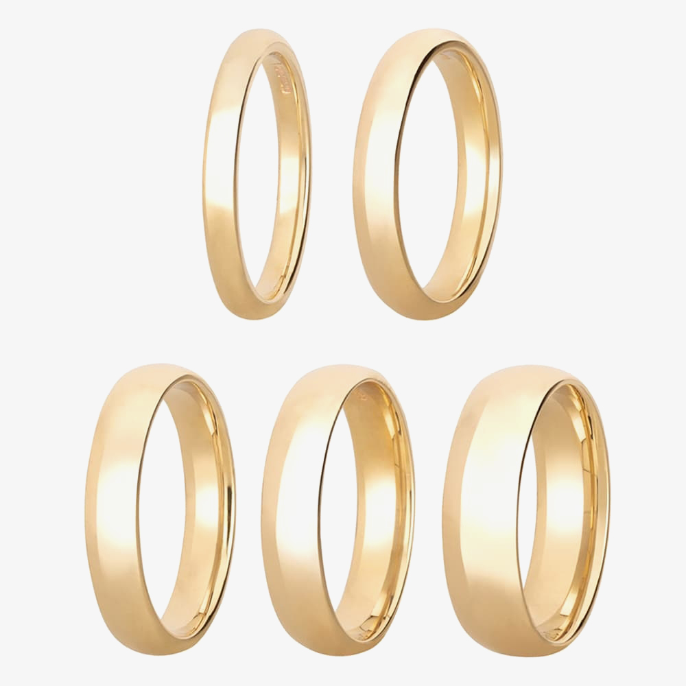 9ct Yellow Gold 4mm Court Wedding Ring BC4.0 9Y