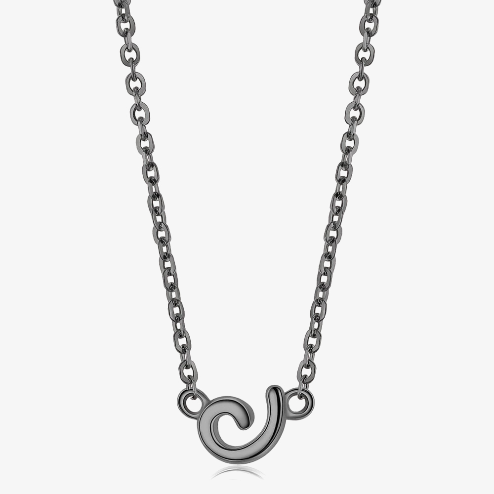 Fei Liu Cascade Silver Cubic Zirconia & Black Rhodium Tiny Swirl Pendant CAS-925B-305-CZ00