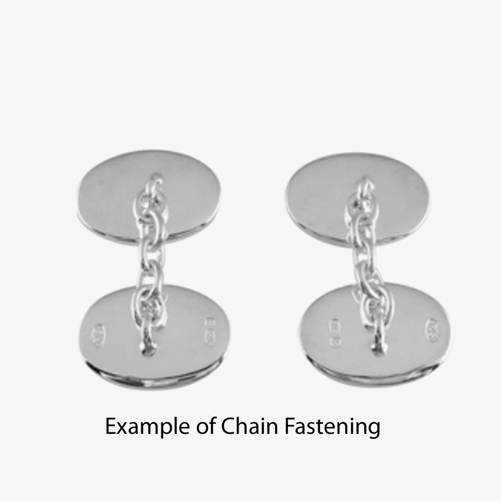 Sterling Silver Oval Plain Chain Cufflinks LC41 19O/P