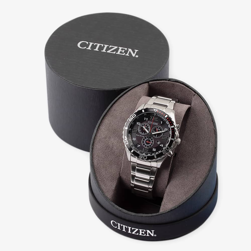 Citizen Eco-Drive Military Black Fabric Strap Watch AT0205-01E