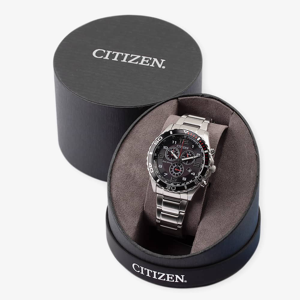 Citizen Ladies Black Leather Strap Watch EW1270-06A