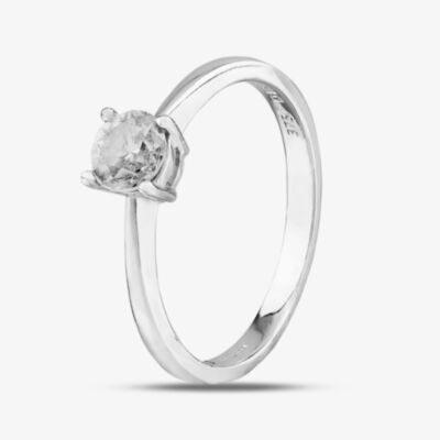 9ct White Gold 0.50ct Diamond Four Claw Solitaire Ring PR04307W9 0.50 