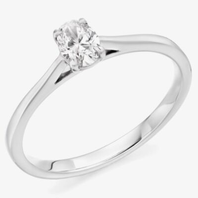 Platinum Excellence Platinum 0.23ct Certificated Oval Cut Diamond Solitaire Ring ENG2470423