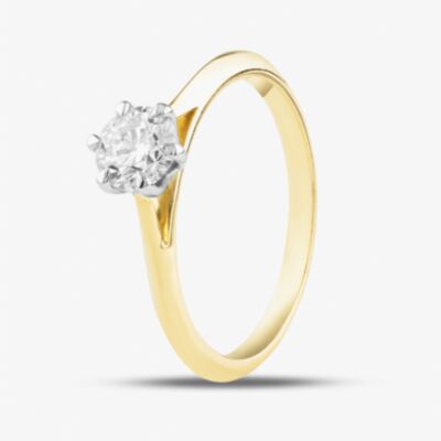 18ct Yellow Gold Certificated 0.50ct Brilliant Cut Solitaire Ring 10638/18PT/M0(.50ct)