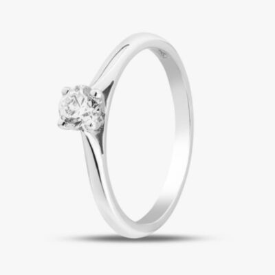 9ct White Gold 0.30ct Brilliant Cut Diamond Solitaire Ring 10-80-615/24-01-919 N