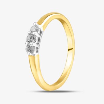 9ct Yellow Gold 0.15ct Diamond Trilogy Ring  PR05831W