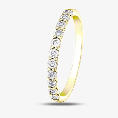 9ct Two Colour Gold 0.05ct Diamond Half Eternity Ring 50L67WG/05-10