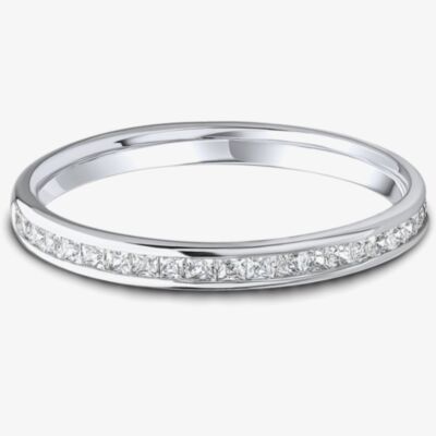 Gold Impression 18ct White Gold 0.15ct Princess Cut Diamond Half Eternity Ring HET100180