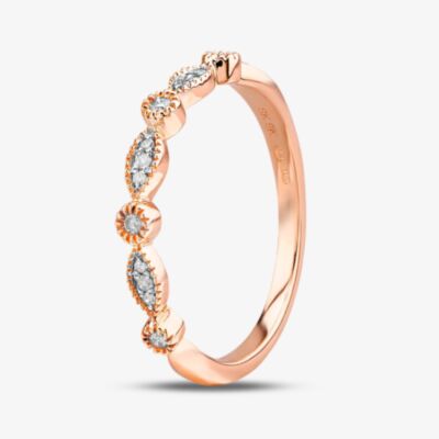 9ct Rose Gold Diamond Half Eternity Ring THR12012-07 RG