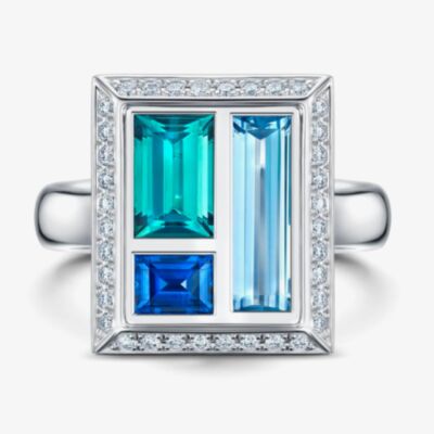 Geoghegan Chocolate Box 18ct White Gold Multi-Stone Cluster Ring CHO13/W